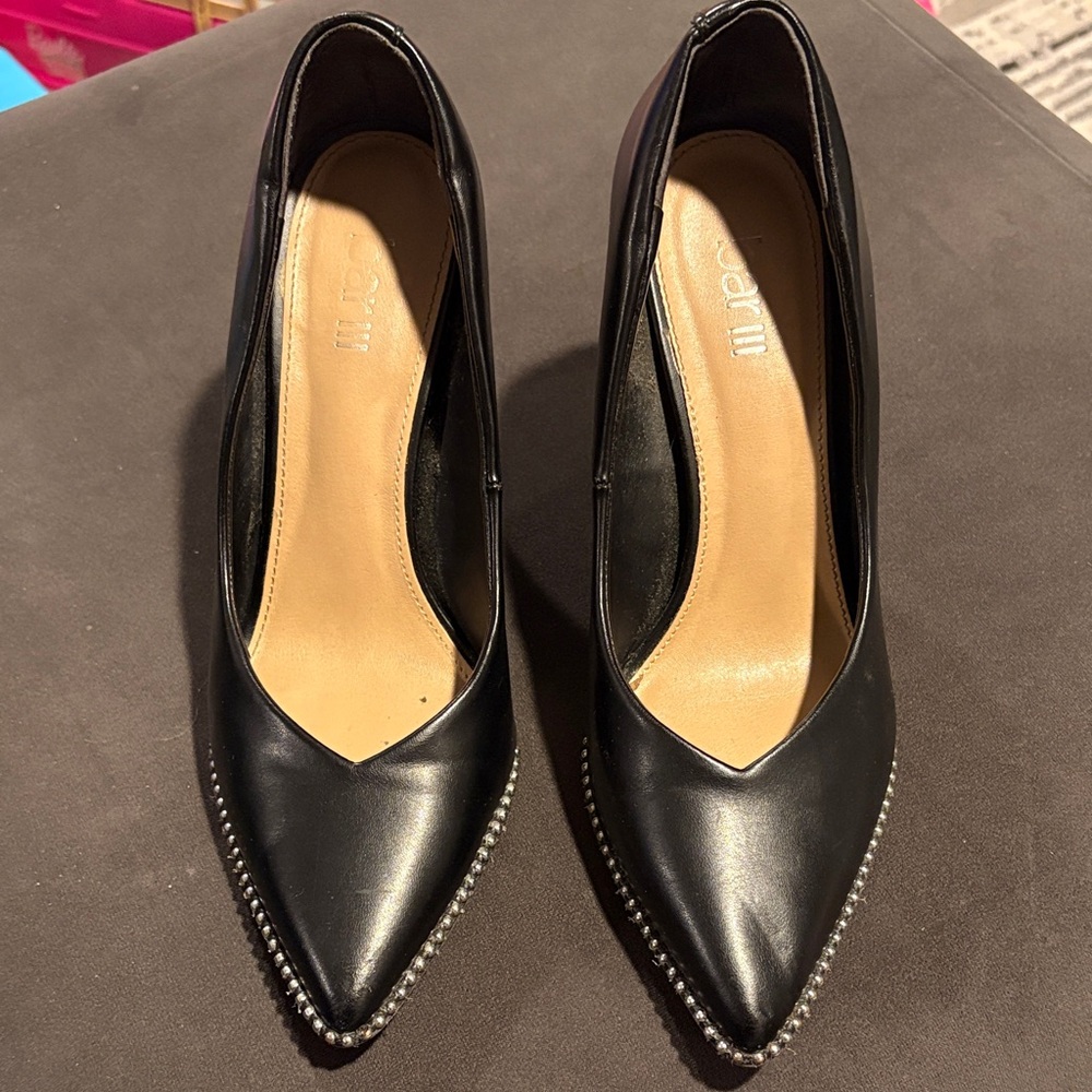 Bar III Black Studded Pointed Toe Heels